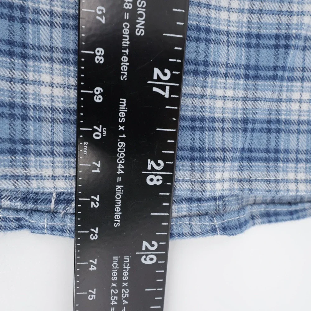 UNTUCKit Dhais Plaid Flannel Performance Button Down Shirt Blue Mens Small